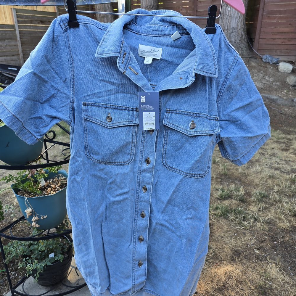 Universal Thread Blue Denim Shirt Dress